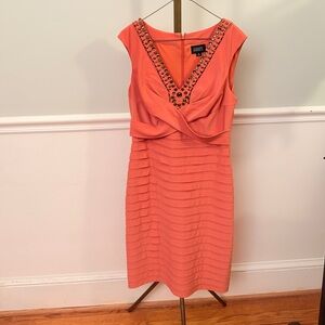 Adrianna Papell Orange Bandage Dress sz 12